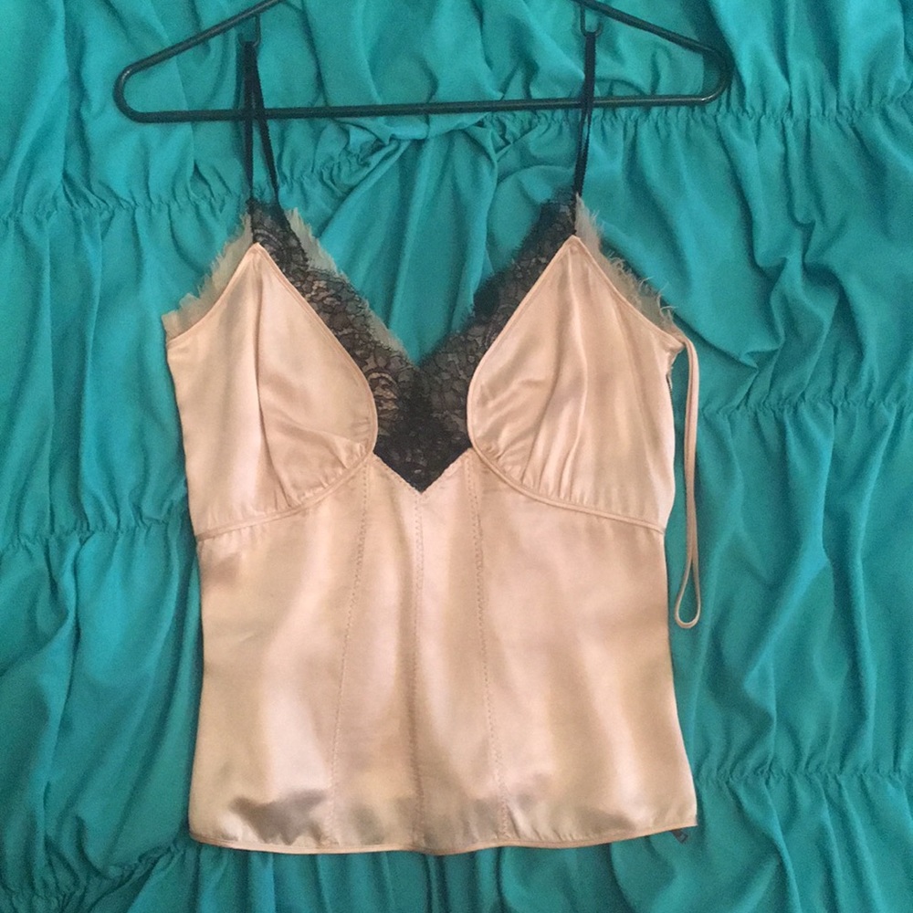 Vintage Prada silk and lace top